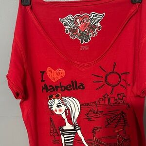 SAS Red 'I Love Marbella' Graphic Women's Tee